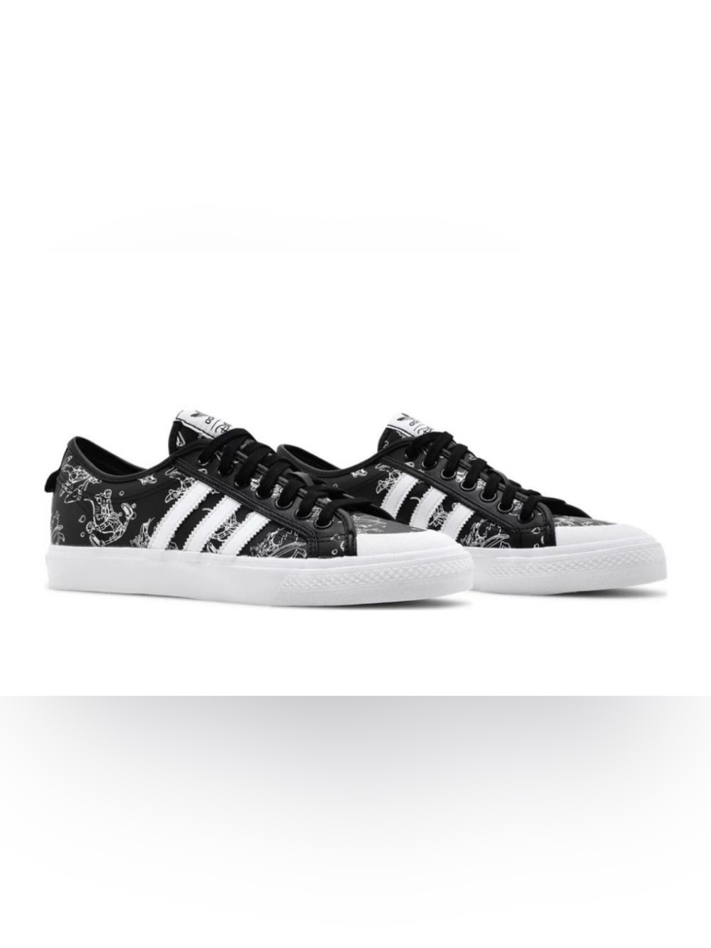 adidas and Disney X Nizza Kids Low-Top Sneakers with Goofy Graphic Print